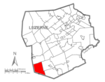 Map of Luzerne County, Pennsylvania Highlighting Black Creek Township